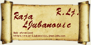 Raja LJubanović vizit kartica